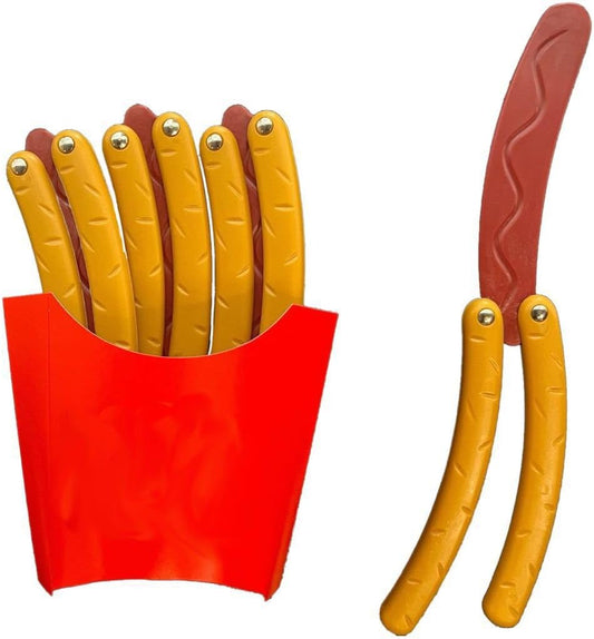 Glam 2 Pcs Hotdog Butterfly Fidget Knife Toy