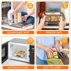 Glam Bento Box Adult, Lunch Box Kids, 4-Compartment Lunch Containers