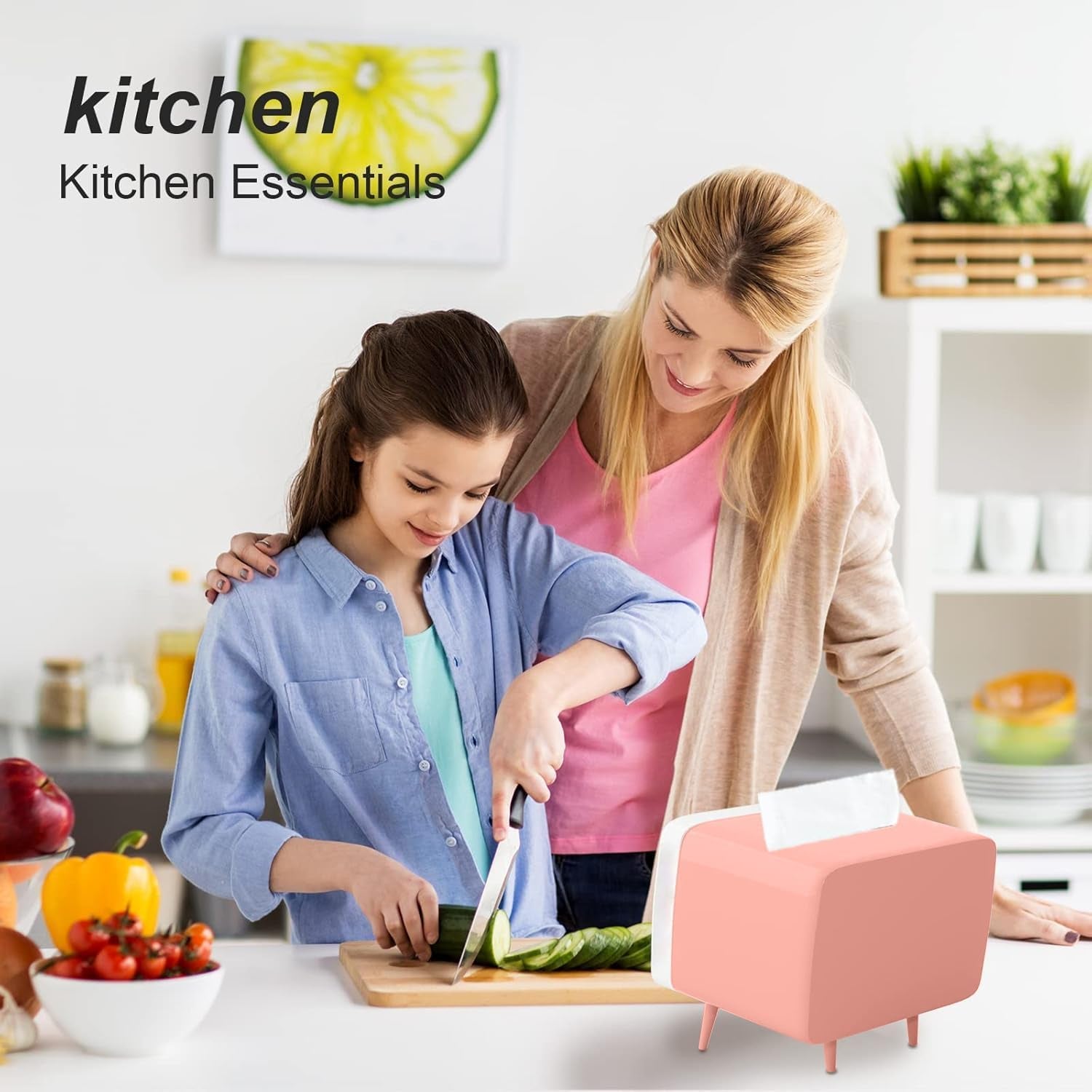 Glam Retro TV Tissue Box Holder with Phone Stand