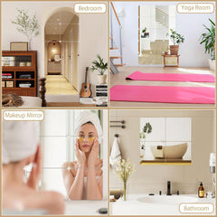 4 Pack Self Adhesive Acrylic Mirror, 8 X 8 Inch Mirror Tiles,Flexible Plastic Mirror Sheets Wall Stickers,2Mm Thick Mirror,Frameless Small Mirror