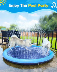 Glam Dog Splash Pad 51" Anti-Slip Dog Pool for Large Dogs