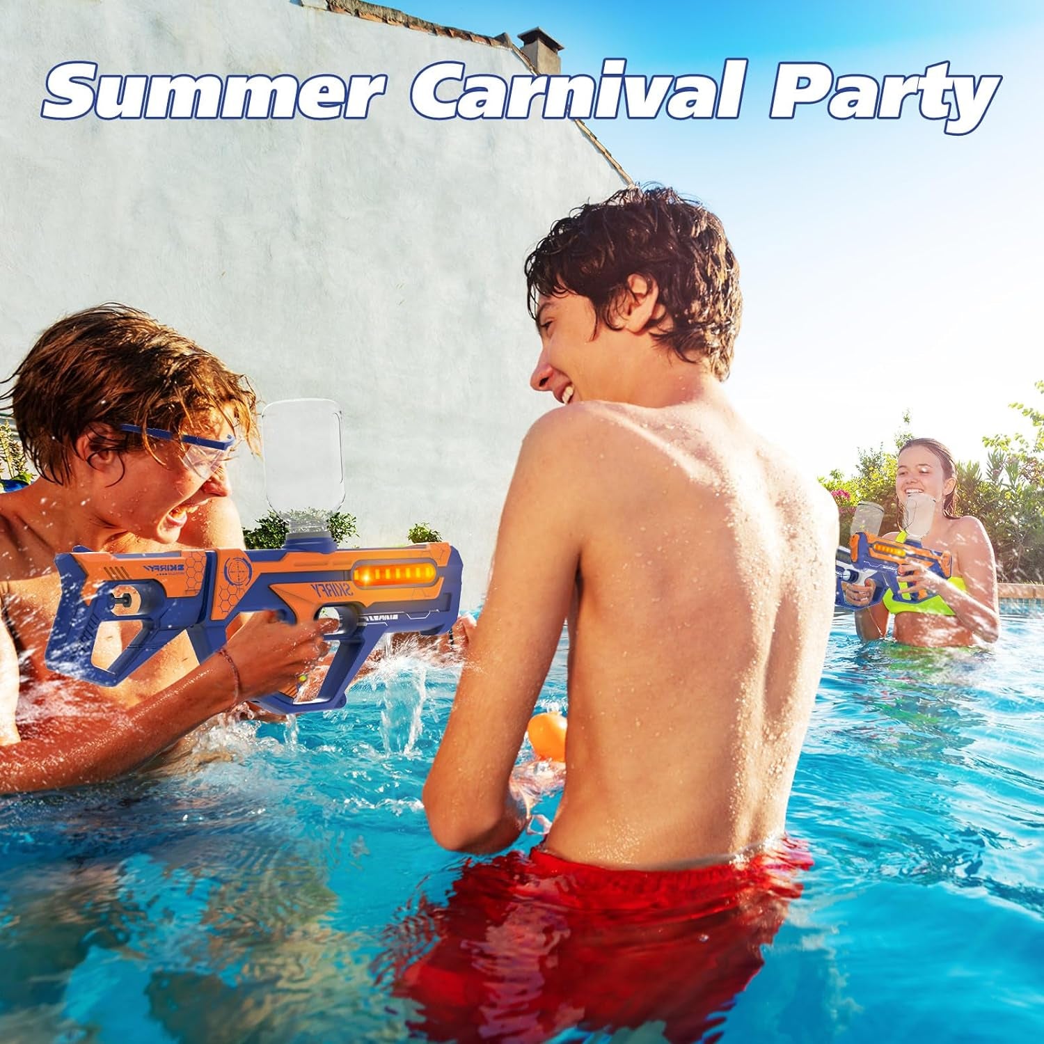 Water Guns for Kids 2 in 1 Design Water Gun for Kids Ages 4-8, Electric Water Gun with 600 Ammos, Water Pistol with Moving Light,Boys Outdoor Swimming Pool Toys