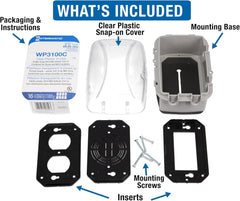 WP3100C Weatherproof Electrical Outlet Cover - Extreme Temperature Resistance, Heavy-Duty Construction, Versatile Design & Multi-Configurable, Easy Install, Secure Fit for Outdoor In-Use