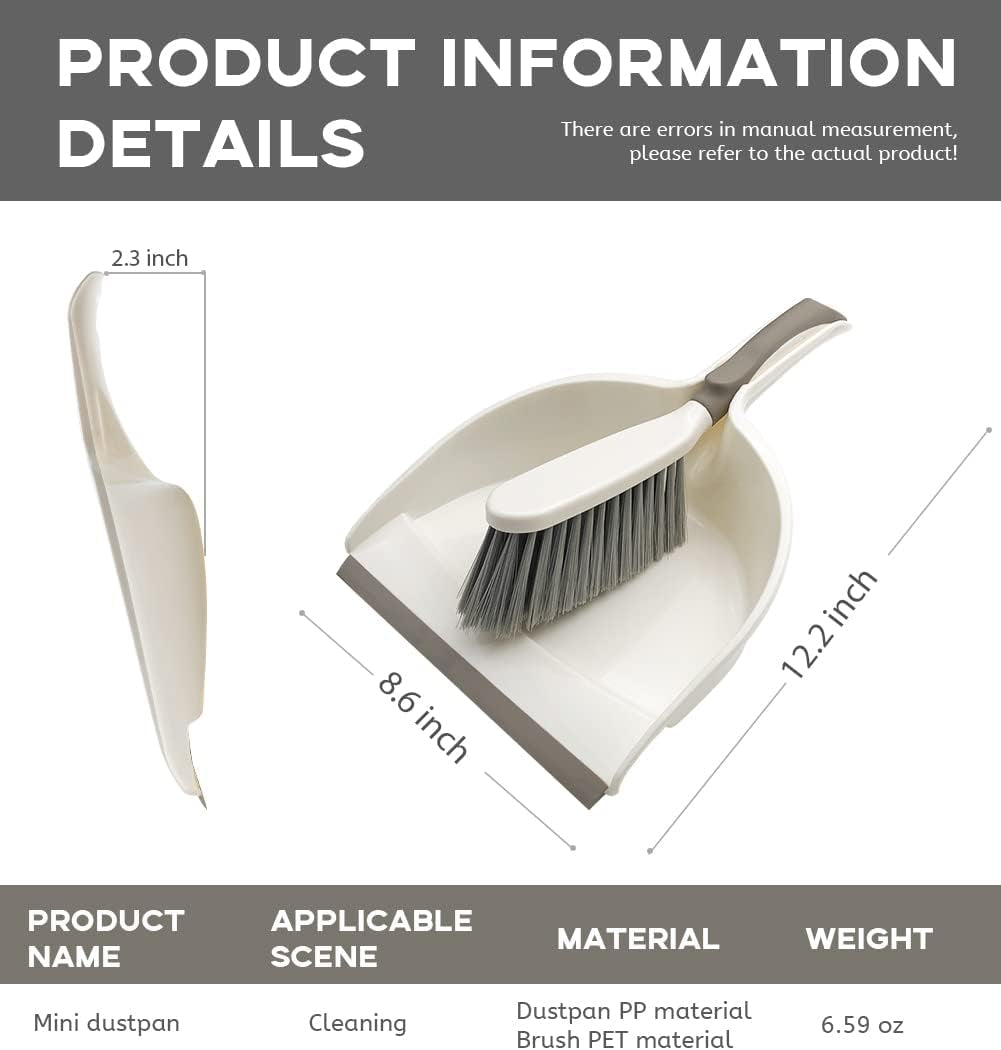 Dust Pan,Dustpan and Brush Set,Dust Pans with Brush,Small Dustpan and Brush Set,Hand Broom and Dustpan Set for Home,Handheld Angled Dustpan and Brush Set Are Daily Essential Cleaning Tool for Family.