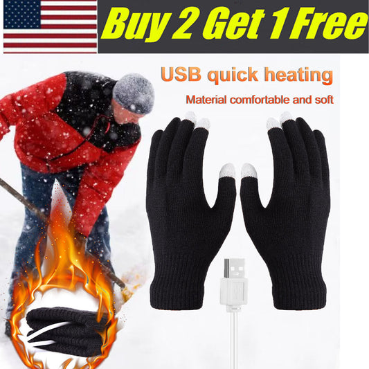 Electric Heating Gloves Winter Warm USB Rechargeable Touchscreen Hand Warmer US