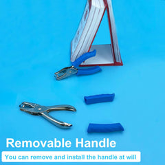 Single Hole Punch 1/4” Hole Puncher for Crafts, One Hole Paper Punch with Blue Soft Grip Handle, Small Hole Punch for Kids and Adults