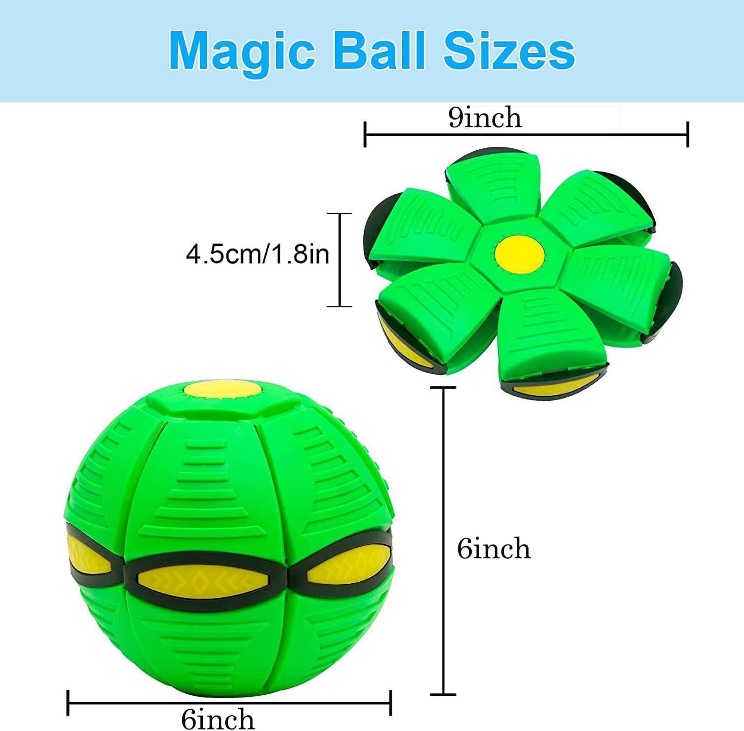 Pet Toy Flying Saucer Ball for Dog- Light Owowpet Magic Ball Dog Toy Balls Interactive Herding Decompression Pet Toys for Kids Outdoor (Green)