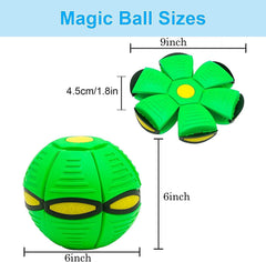 Pet Toy Flying Saucer Ball for Dog- Light Owowpet Magic Ball Dog Toy Balls Interactive Herding Decompression Pet Toys for Kids Outdoor (Green)