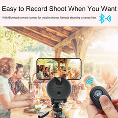 Glam Auto Tracking Phone Holder, Auto Face Tracking Tripod, 360° Rotation Face Body Phone Tracking Tripod, Ai-Powered Face Tracking,No APP Live Vlog Tiktok Video-Grey Compatible with Iphone 17 Pro Max