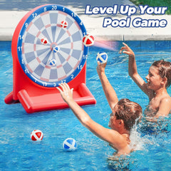 Pool Wave Kids Fun Pool Toys, Inflatable Dart Board Water Games, Swimming Pool Floats, Beach Yard Outdoor Play, Cool Summer Party Gift for 6 7 8 9 10 12 Year Old Boy Girl Teen Adult-Red