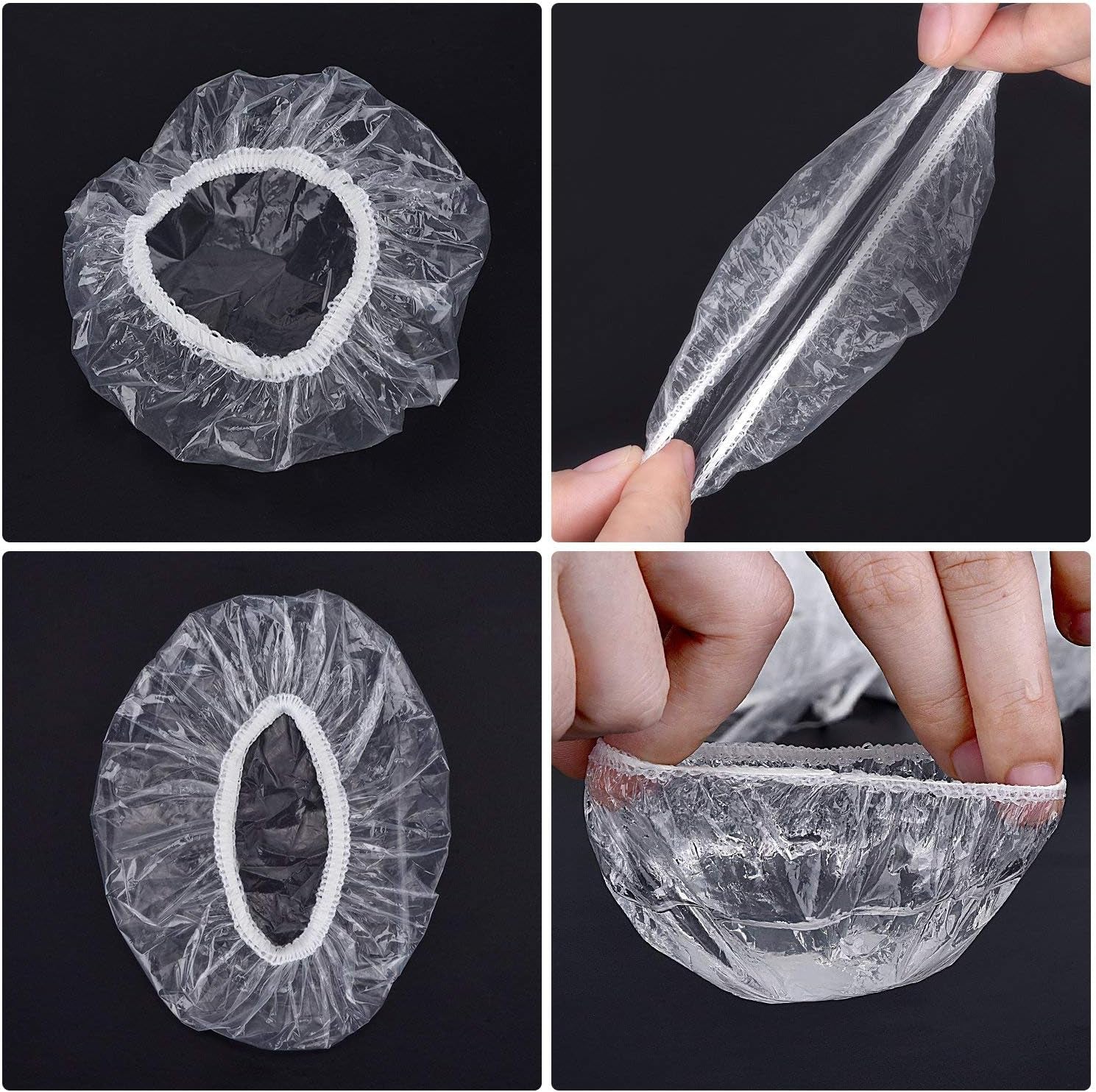 100 Pack Clear Disposable Ear Protectors Waterproof Ear Covers for Hair Dye, Shower, Bathing