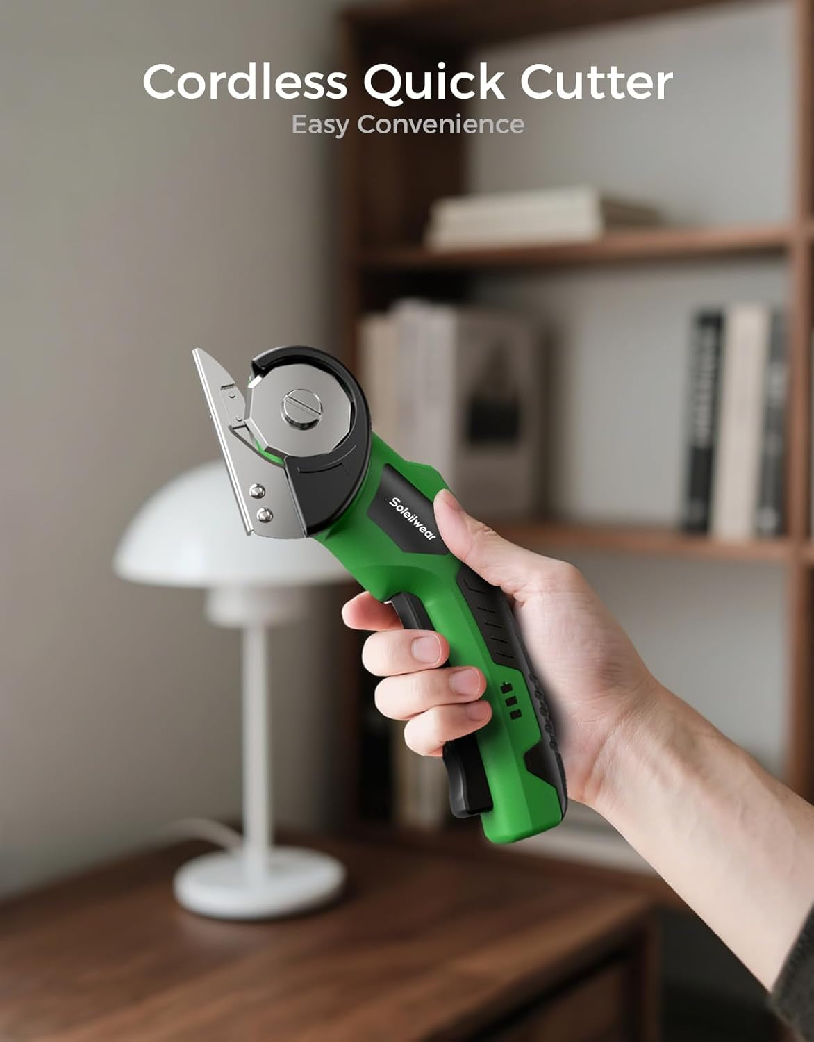 Glam Cardboard Cutter, Rechargeable Cordless Electric Scissors, Safety Lock & LED Light, Powerful Cutting for Cardboard Box, Plastic, Leather