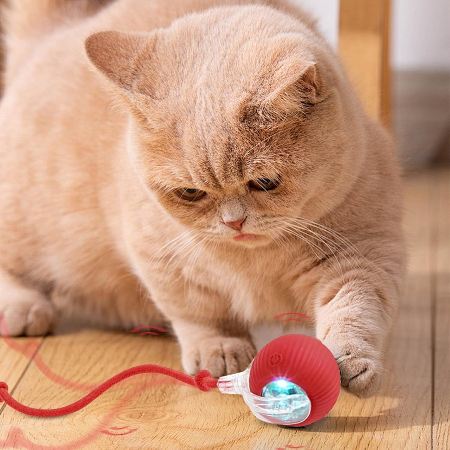 Interactive Dog Cat Ball Toy: 1Pcs Automatic Smart Teasing Pet Ball for Dog Cat, Fun Indoor Active Self Rolling Bouncing Ball Pet Toy, Electric 360° Rotating Moving Smart Ball for Dog/Cat Pet (Blue)