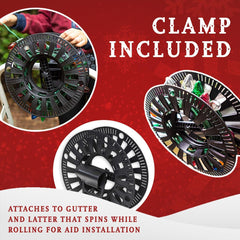 Premium Christmas Light Storage Bag – Heavy Duty Tear Proof 600D/Inside PVC Material with Reinforced Handles - with 3 Reels Stores up to 375 Ft of Mini Christmas Tree Lights & Extension Cords - Gray