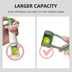 Grape Cutter for Toddlers 1-3, Grape Slicer Kitchen Gadget for Vegetable Fruit Salad Cake Decor, Stainless Steel Baby Grape Quarter Cutter Tool for Cherry Tomato Strawberry Blueberry - Green