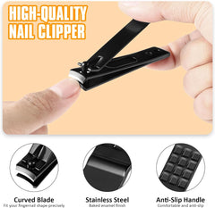 Tweezers and Nail Clippers Set,9 Pcs Professional Stainless Steel Tweezers Kit-Great Precision Tweezers with Curved Scissors and Eyebrow Razor for Daily Beauty Tools with Leather Travel Case