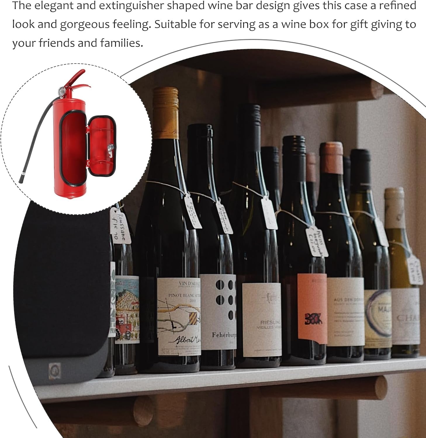 Glam Fire Extinguisher Wine Metal Storage Case Whiskey Container