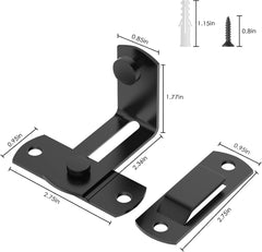 90 Degree Flip Barn Door Lock, Protect Privacy - Security Hook Gate Latch for Barn, Garden, Bathroom, Outdoor, Garage, Window, Sliding Door, Black