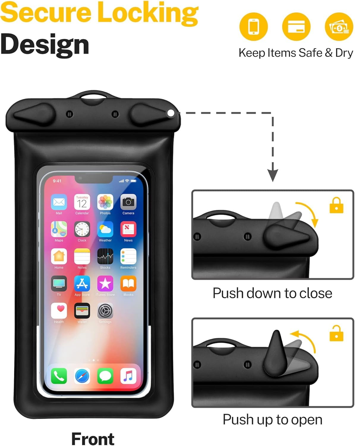 Floating Waterproof Phone Pouch - Waterproof Phone Case - Underwater Dry Bag - Waterproof Cell Phone Pouch up to 7.0" for Iphone 14 13 12 11 Pro Max XS XR X, Galaxy Pixel,4 Pack