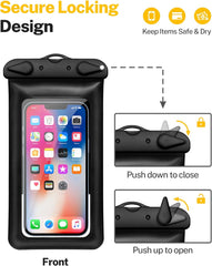 Floating Waterproof Phone Pouch - Waterproof Phone Case - Underwater Dry Bag - Waterproof Cell Phone Pouch up to 7.0" for Iphone 14 13 12 11 Pro Max XS XR X, Galaxy Pixel,4 Pack