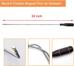 3 Pack Telescoping Magnet Pick-Up Tool Set - Retrieving Telescoping Magnet Pickup Tools,Extendable Magnetic Pick up Tools,Bendable Spring Magnet Stick