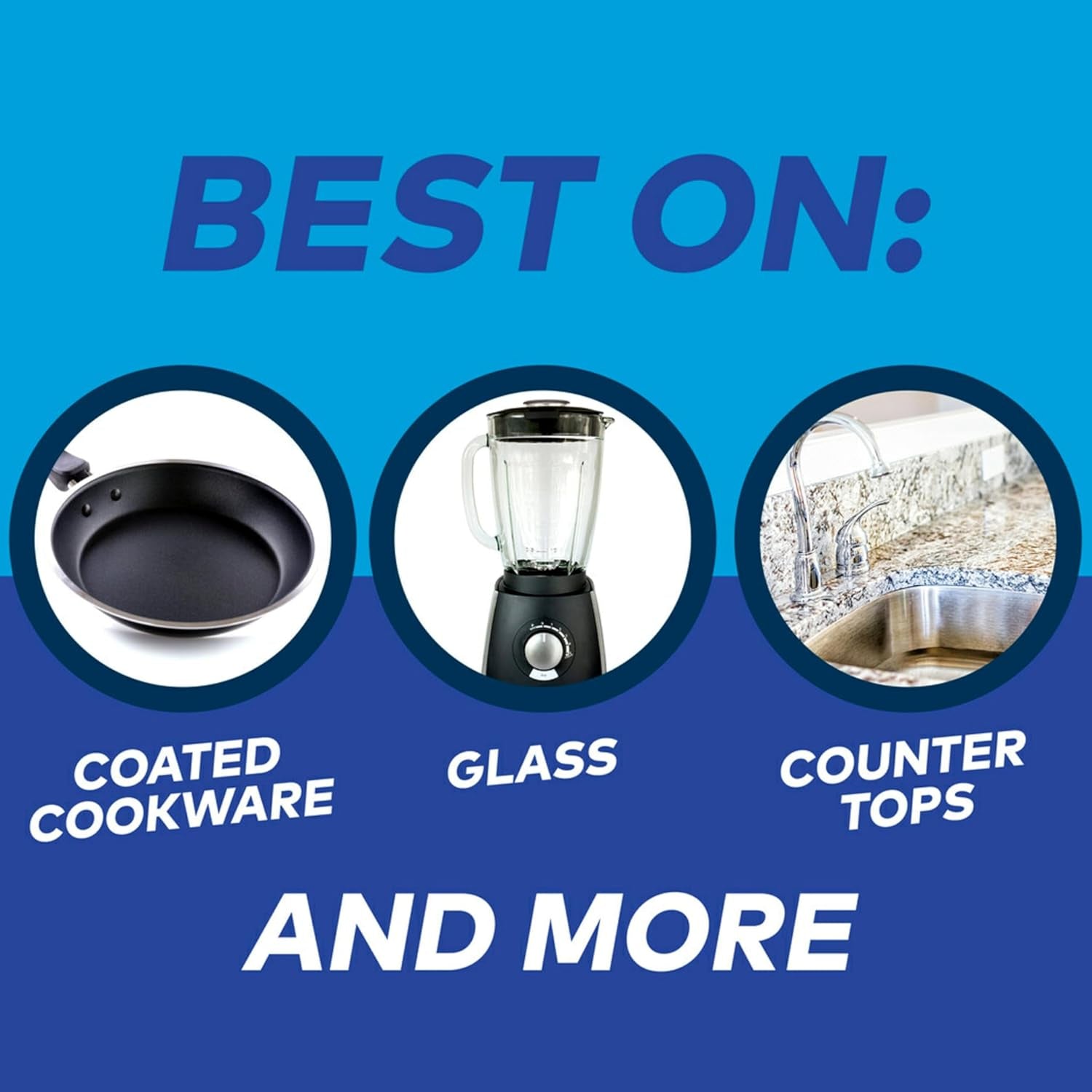 Scrub Dots Non-Scratch Scrub Sponge, Rinses Clean, for Washing Dishes and Cleaning Kitchen, 3 Scrub Sponges