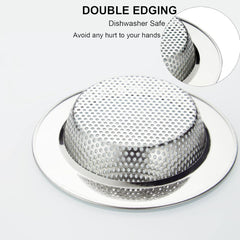 Kitchen Sink Strainer Stainless Steel, Kitchen Sink Drain Strainer, Sink Strainers for Kitchen Sinks with Large Wide Rim 4.5" Diameter (2 Pack)