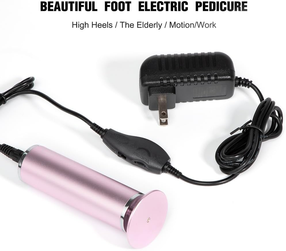 Electronic Foot File Grinder with 60Pcs Replacement Sandpaper Disk, Powerful Electric Callus Remover Professional Pedicure Tool for Men Women Dead Cracked Hard Skin Calluses