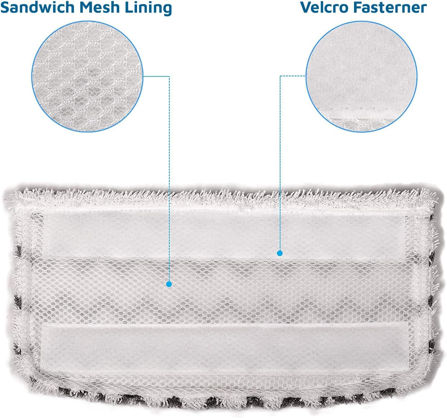 Heavy-Duty Steam Mop Replacement Pads for Shark S1000/SK/S3101/S3250 Series Steamer Scrub Mop Pads Washable for All Hard Floors