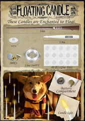 Glam Floating Candles with Wand Magic Hanging Candles, Flickering Warm Light Flameless Floating LED Candle with Wand Remote, Battery Operated Taper Candle Set for Theme Party