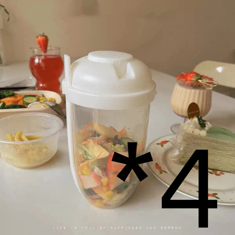 Ins Style Salad Cup with Fork and Cover Is Portable
