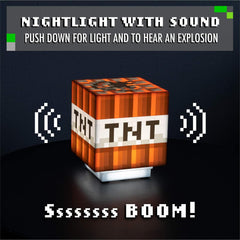 Glam Minecraft TNT Light with Game Sounds - Handheld Night Light & Fun Toy for Kids