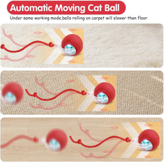 Interactive Dog Cat Ball Toy: 1Pcs Automatic Smart Teasing Pet Ball for Dog Cat, Fun Indoor Active Self Rolling Bouncing Ball Pet Toy, Electric 360° Rotating Moving Smart Ball for Dog/Cat Pet (Blue)