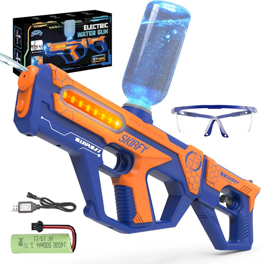 Water Guns for Kids 2 in 1 Design Water Gun for Kids Ages 4-8, Electric Water Gun with 600 Ammos, Water Pistol with Moving Light,Boys Outdoor Swimming Pool Toys