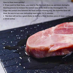 Defrosting Tray for Frozen Meat Rapid and Safer Way of Thawing Food Large Size Defroster Plate Thaw by Natural Heating a Pack with 14×8In