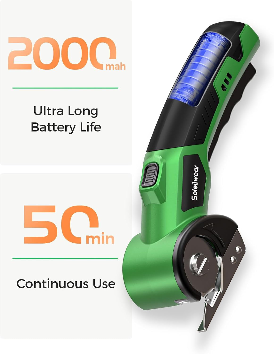 Glam Cardboard Cutter, Rechargeable Cordless Electric Scissors, Safety Lock & LED Light, Powerful Cutting for Cardboard Box, Plastic, Leather