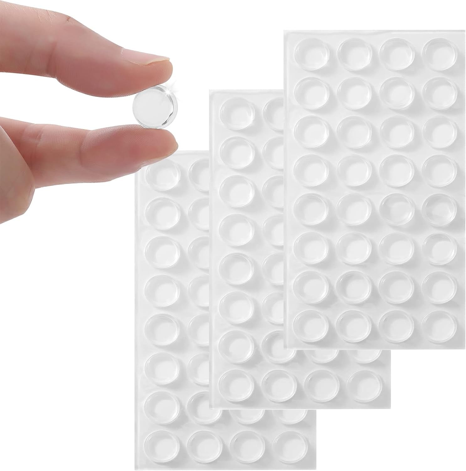 Cabinet Bumpers Soft Self-Adhesive Clear Rubber Bumper- Cabinet Door Pumpers Dots Clear Cabinet Stoppers Furniture Noise Reducing Silicone Rubber Bumper Extremely Durable(96Pcs)