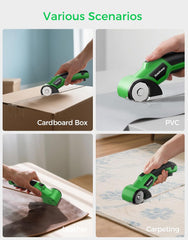 Glam Cardboard Cutter, Rechargeable Cordless Electric Scissors, Safety Lock & LED Light, Powerful Cutting for Cardboard Box, Plastic, Leather