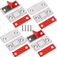 Cabinet Magnetic Catch 4 Pack Ultra Thin Cabinet Door Magnetic Catch for Drawer Magnets Adhesive Cabinet Latch Magnetic Closures for Kitchen Closet Door Closing Magnetic Door Catch Closer
