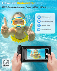 Floating Waterproof Phone Pouch - Waterproof Phone Case - Underwater Dry Bag - Waterproof Cell Phone Pouch up to 7.0" for Iphone 14 13 12 11 Pro Max XS XR X, Galaxy Pixel,4 Pack
