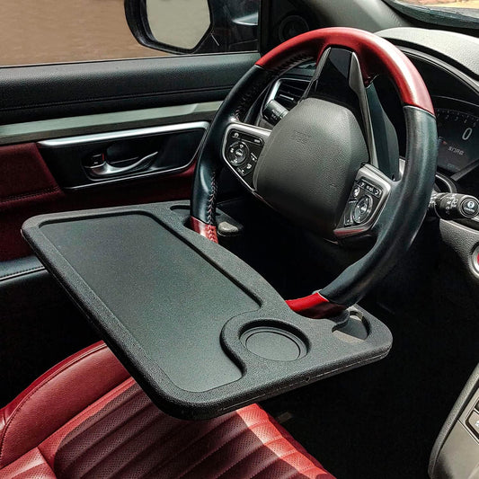 Steering Wheel Tray, Car Table Tray, Steering Wheel Desk for Laptop and Vehicle Seat Mount Notebook Laptop Eating Desk,Car Trays for Eating Black