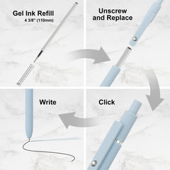 6 Pack Cute Gel Pens, Retractable Quick Dry Gel Ink Pen, Fine Point 0.5Mm Black Ink Rolling Ball Gel Pens, Smooth Writing Aesthetic Pens for Home School Office Supplies