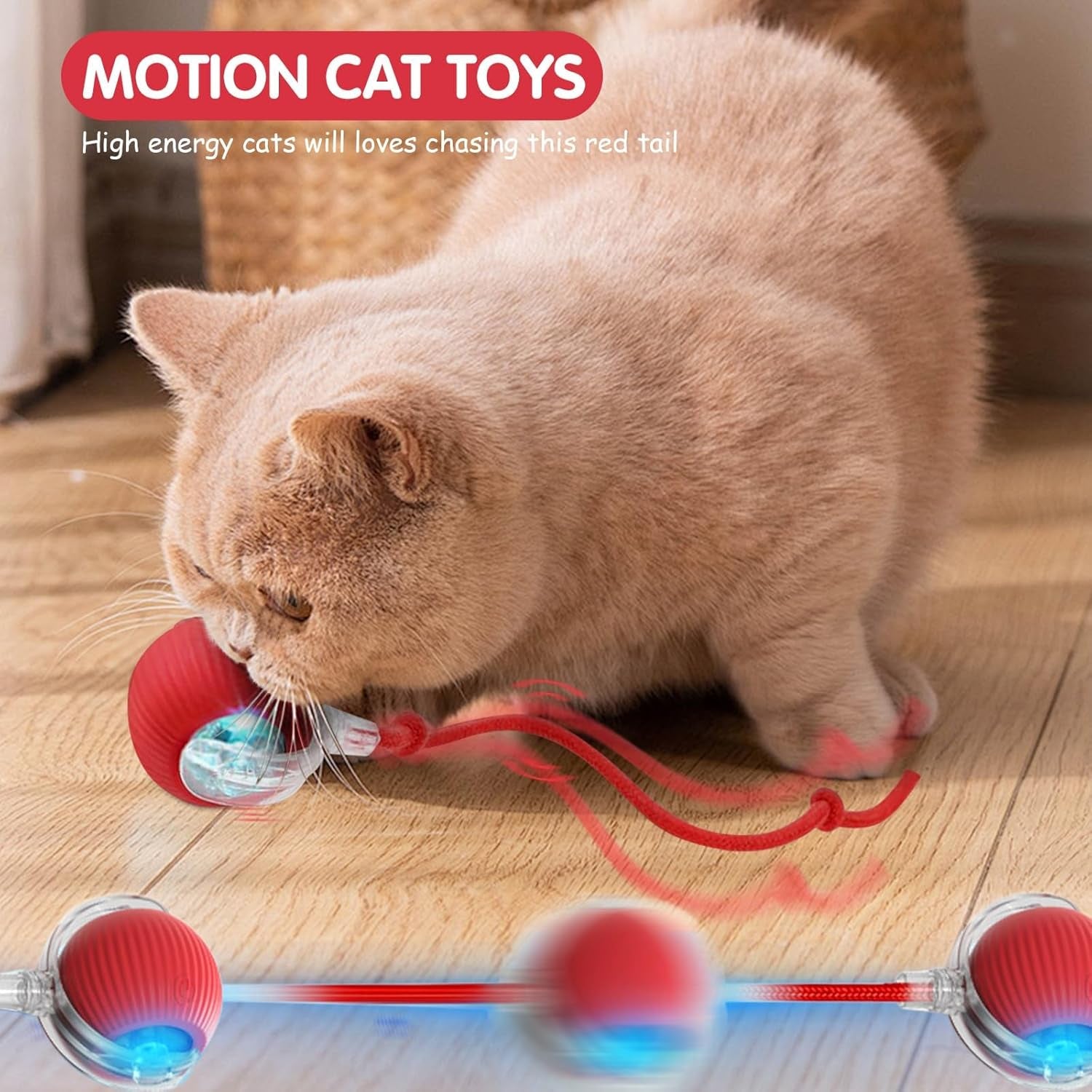 Interactive Dog Cat Ball Toy: 1Pcs Automatic Smart Teasing Pet Ball for Dog Cat, Fun Indoor Active Self Rolling Bouncing Ball Pet Toy, Electric 360° Rotating Moving Smart Ball for Dog/Cat Pet (Blue)