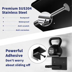 Toilet Paper Holder Wall Mount, Fits Mega Rolls Size Matte Black Toilet Paper Holder with Shelf, Rustproof Stainless Steel Self Adhesive Toilet Paper Holder, Black Bathroom Toilet Paper Holder