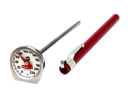 Food/Meat Instant Read Thermometer, Pocket Size, Dishwasher Safe, Red, for Meat/Food Cooking and Grilling/Oven