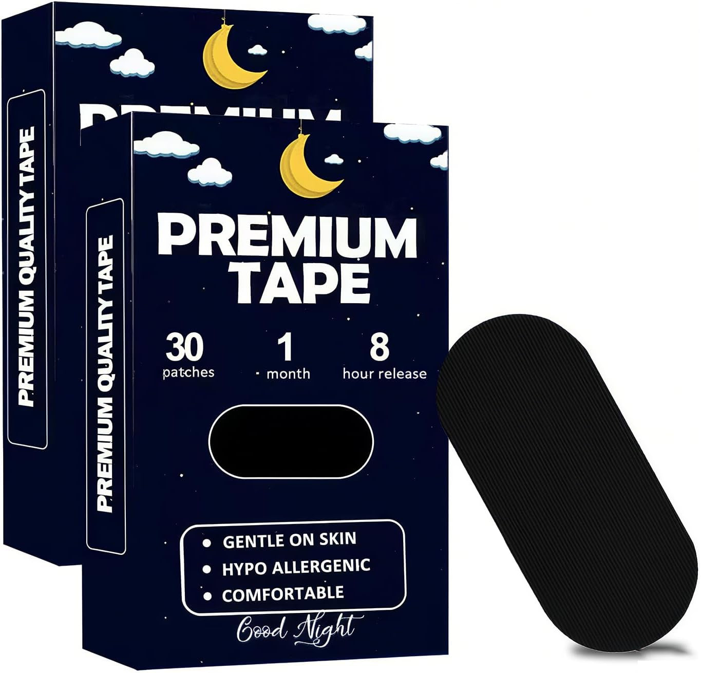 Glam 60 Pack Mouth Tape for Sleeping - Pain Free Removal, Hypoallergenic, Latex Free & Gentle on Skin - Skin Friendly Adhesive Cotton Tape