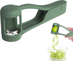 Grape Cutter for Toddlers 1-3, Grape Slicer Kitchen Gadget for Vegetable Fruit Salad Cake Decor, Stainless Steel Baby Grape Quarter Cutter Tool for Cherry Tomato Strawberry Blueberry - Green