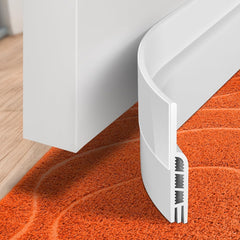 Door Draft Stopper under Door Draft Blocker Insulator Door Sweep Weather Stripping Noise Stopper Strong Adhesive, White