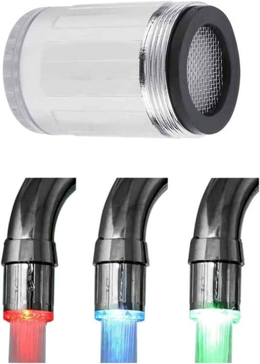 Temperature Sensitive 3 Color Gradient LED Water Faucet Colors Changing LED Water Stream Faucet Tap Cold and Hot Water Mixer Sink Tap for Kitchen and Bathroom