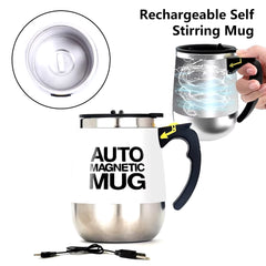Automatic Stirring Cup Magnetic Cup 304 Stainless Steel Intelligent Coffee Milk Stirrer Court Office Stirring Cup Insulation Cup